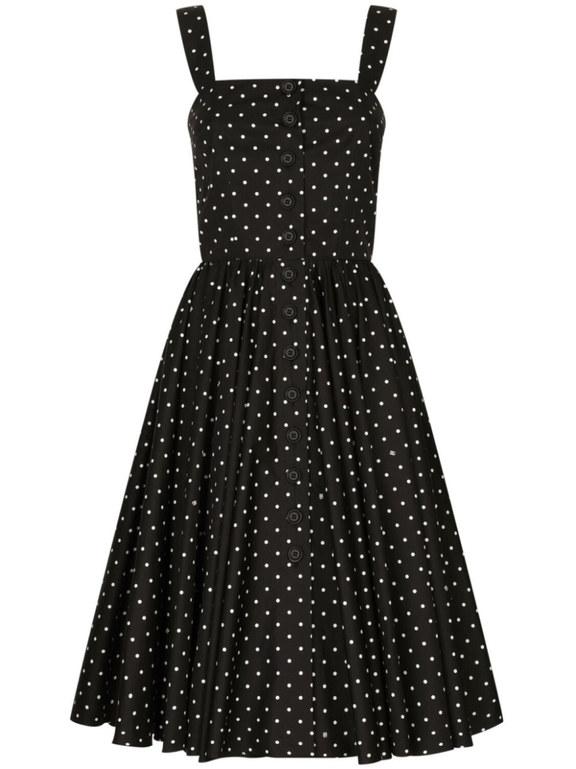 Dolce & Gabbana платье миди в горох, черный 
Dolce & Gabbana платье миди в горох, черный