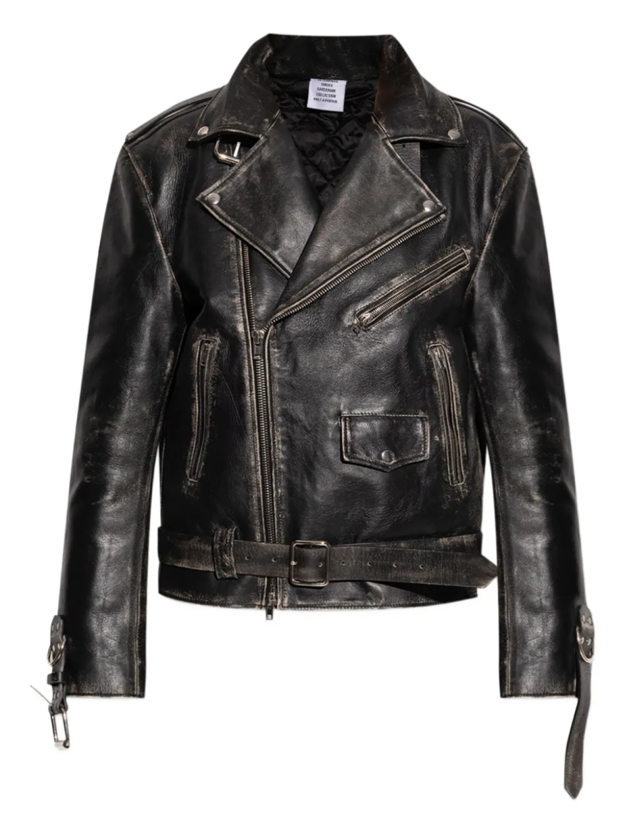 VETEMENTS куртка из состаренной кожи с поясом
VETEMENTS куртка из состаренной кожи с поясом