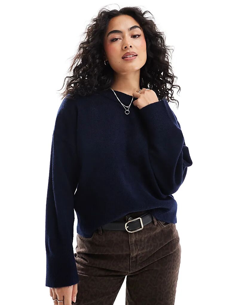Свободный джемпер с круглым вырезом темно-синего цвета ASOS DESIGN
Свободный джемпер с круглым вырезом темно-синего цвета ASOS DESIGN
