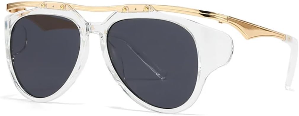 Модные солнцезащитные очки с двойной перемычкой для женщин, ретро-градиентные солнцезащитные очки с защитой от УФ-излучения UV400 для мужчин, трендовые и уникальные солнцезащитные очки UUPTTPL, Transparent Grey
Модные солнцезащитные очки с двойной перемычкой для женщин, ретро-градиентные солнцезащитные очки с защитой от УФ-излучения UV400 для мужчин, трендовые и уникальные солнцезащитные очки UUPTTPL, Transparent Grey