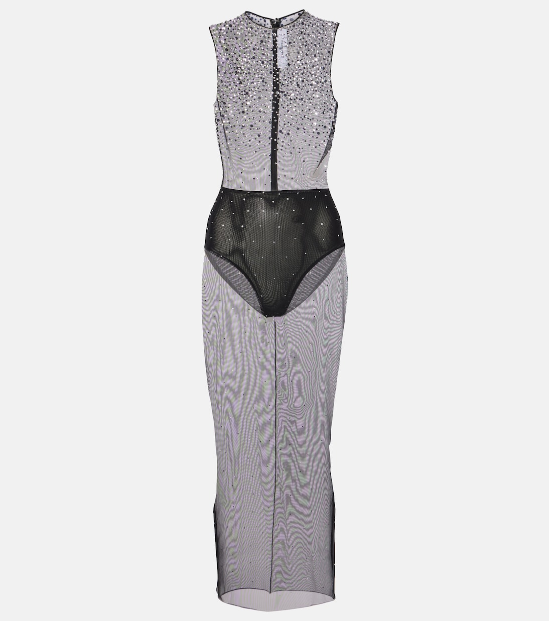 Платье миди из сетки с круглым вырезом и декором Alex Perry, черный
Платье миди из сетки с круглым вырезом и декором Alex Perry, черный