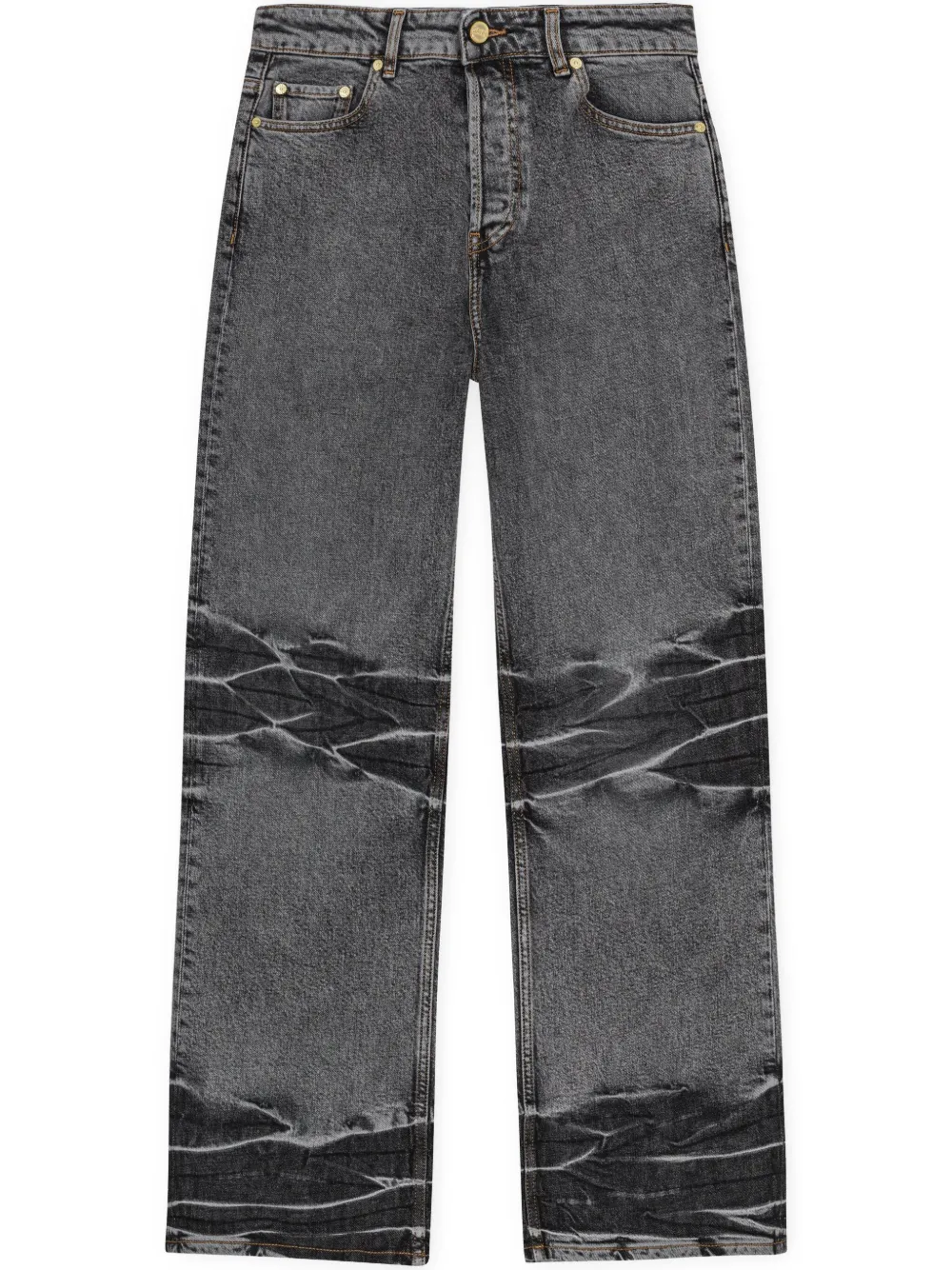 Джинсы широкого кроя с эффектом потертости GANNI, черный
Джинсы широкого кроя с эффектом потертости GANNI, черный