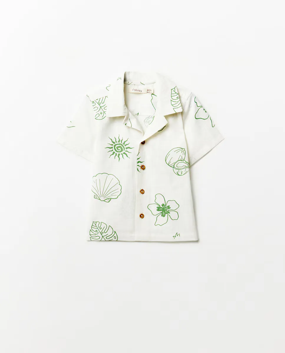 Рубашка с принтом Sfera, цвет Crudo 
Рубашка с принтом Sfera, цвет Crudo