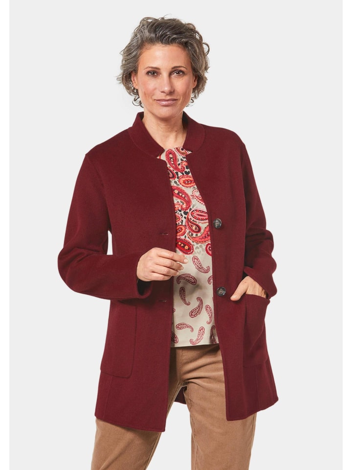 Пальто: Современное короткое пальто с добавлением шерсти темно-красного цвета. GOLDNER
Пальто: Современное короткое пальто с добавлением шерсти темно-красного цвета. GOLDNER