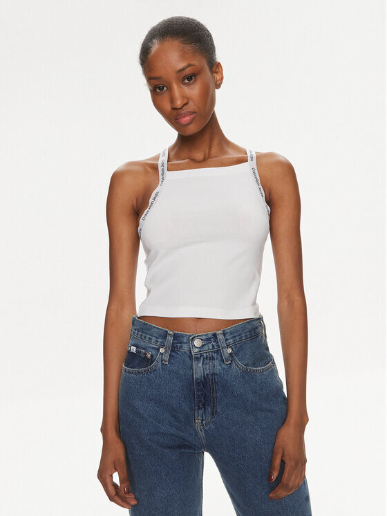 Топ приталенного кроя Calvin Klein, белый
Топ приталенного кроя Calvin Klein, белый