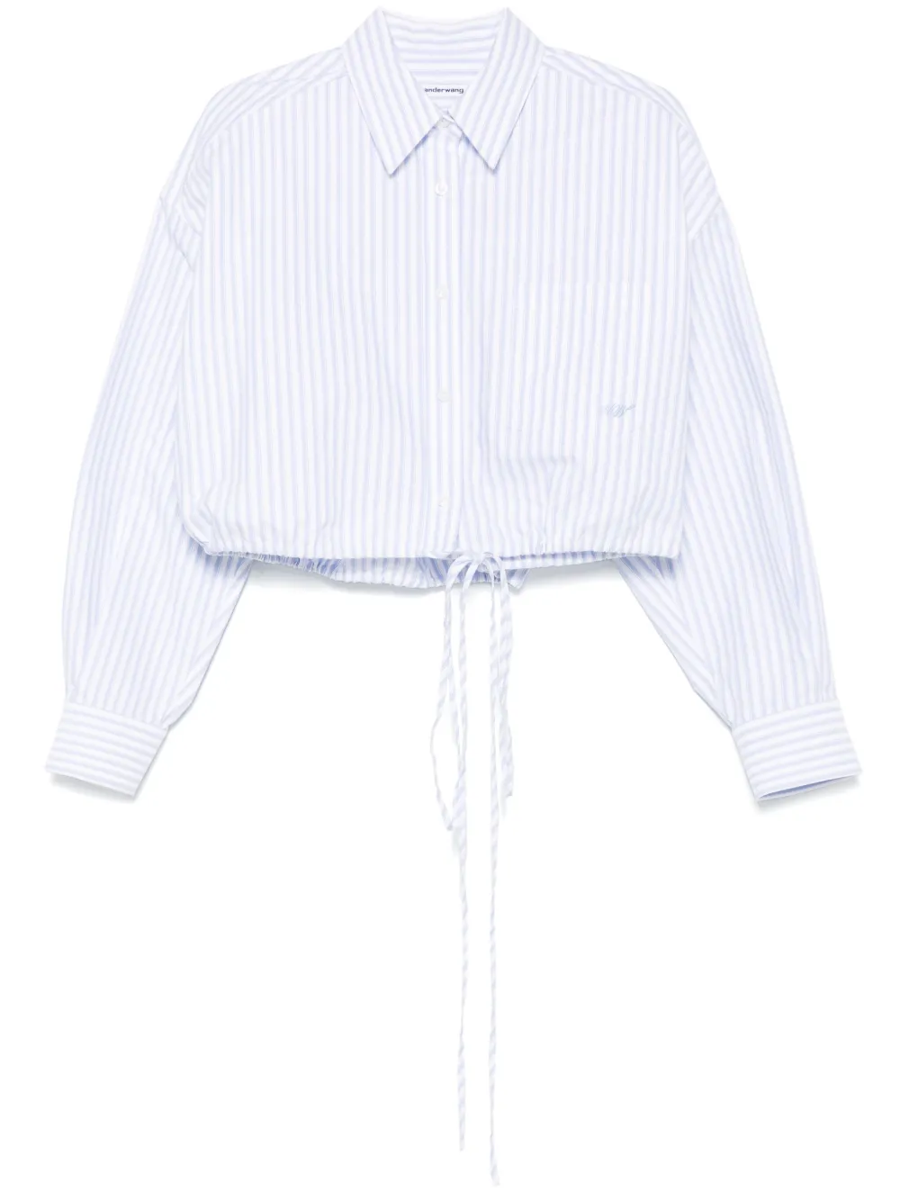 Укороченная рубашка в полоску Alexander Wang, белый
Укороченная рубашка в полоску Alexander Wang, белый