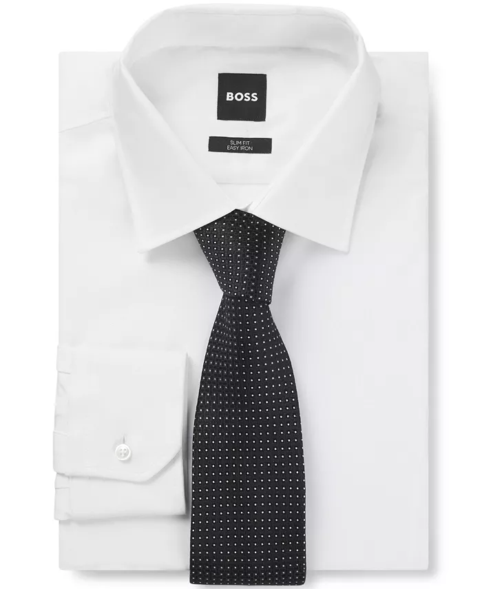 Мужской галстук из шелкового жаккарда производства Италии Hugo Boss, синий
Мужской галстук из шелкового жаккарда производства Италии Hugo Boss, синий