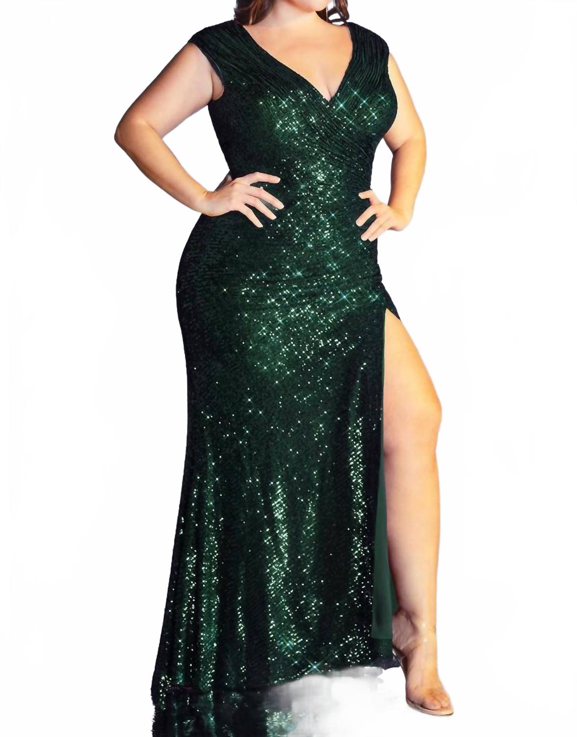 Парижское платье с пайетками и разрезом - плюс в изумрудном цвете Cinderella Divine, изумрудный
Парижское платье с пайетками и разрезом - плюс в изумрудном цвете Cinderella Divine, изумрудный