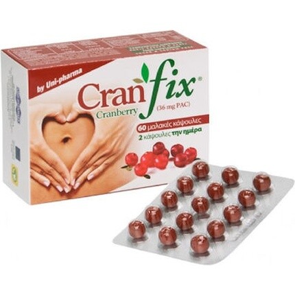 Cran Fix Cranberry 60 мягких капсул Uni-Pharma
Cran Fix Cranberry 60 мягких капсул Uni-Pharma