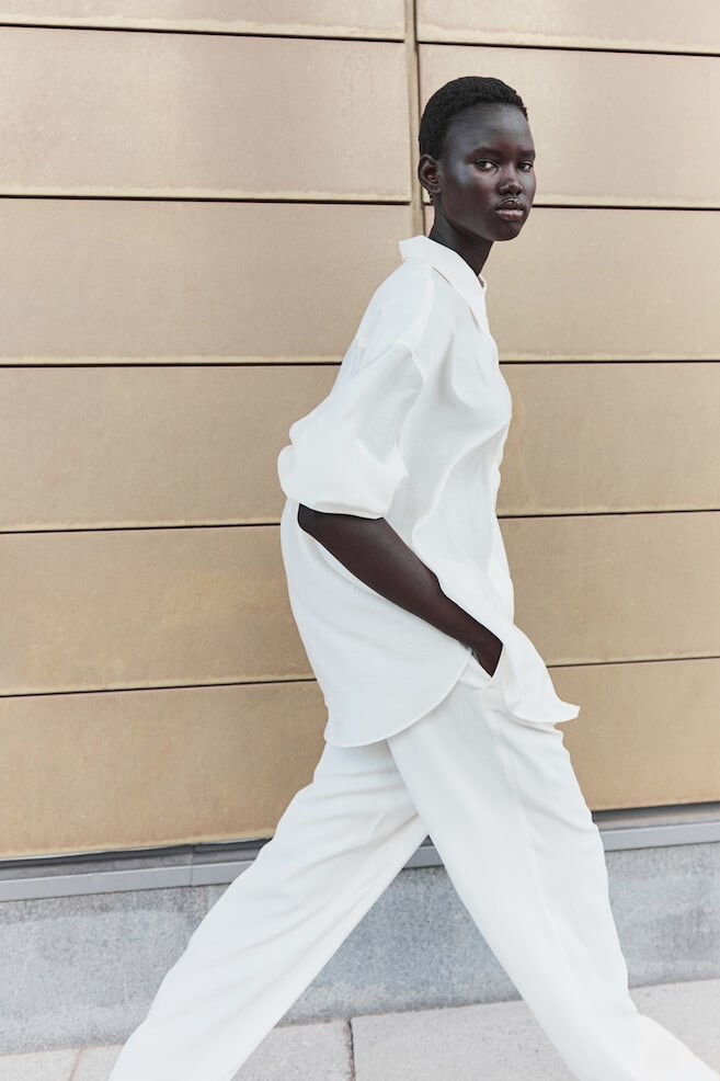 Блузка оверсайз H&M, белый
Блузка оверсайз H&M, белый