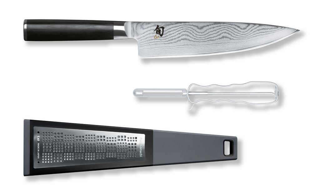 Нож KAI DM-0706 Набор Поварской нож Shun Classic + овощечистка + терка черный DM-W17
Нож KAI DM-0706 Набор Поварской нож Shun Classic + овощечистка + терка черный DM-W17