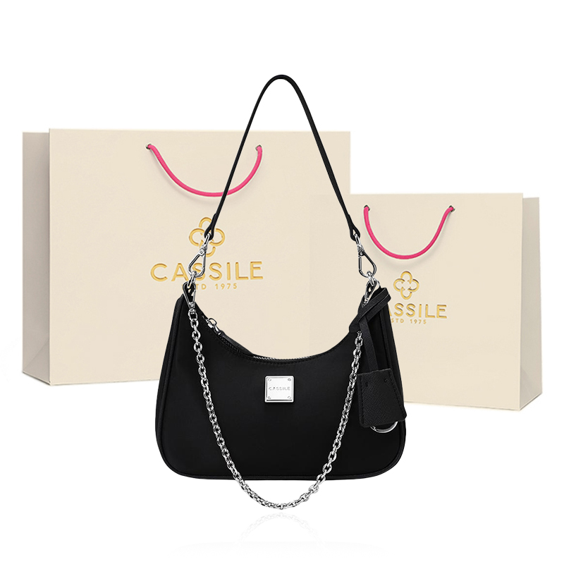 CASSILE Синтетическая кожаная сумка-полумесяц с цепочкой через плечо маленькая женская черная, Black
CASSILE Синтетическая кожаная сумка-полумесяц с цепочкой через плечо маленькая женская черная, Black