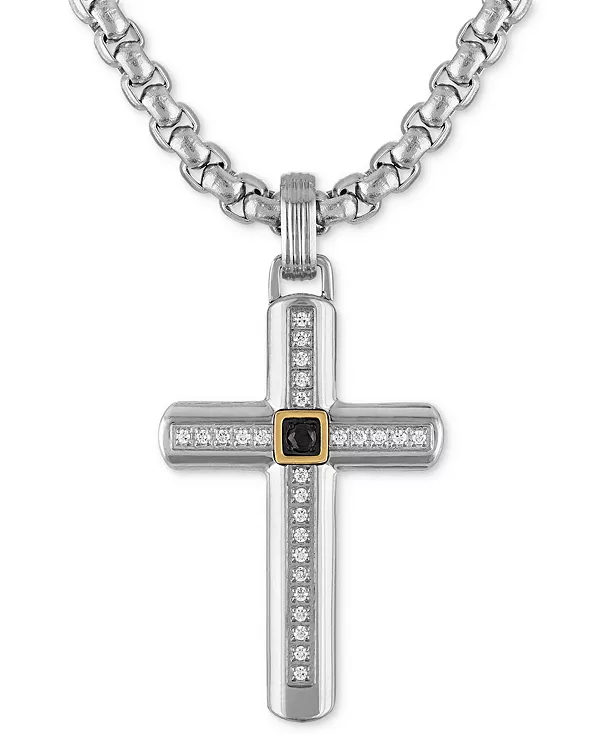 Ожерелье с подвеской в виде креста из белого и черного бриллианта 22 дюйма (1/6 карата) из нержавеющей стали Macy'S, steel
Ожерелье с подвеской в виде креста из белого и черного бриллианта 22 дюйма (1/6 карата) из нержавеющей стали Macy'S, steel