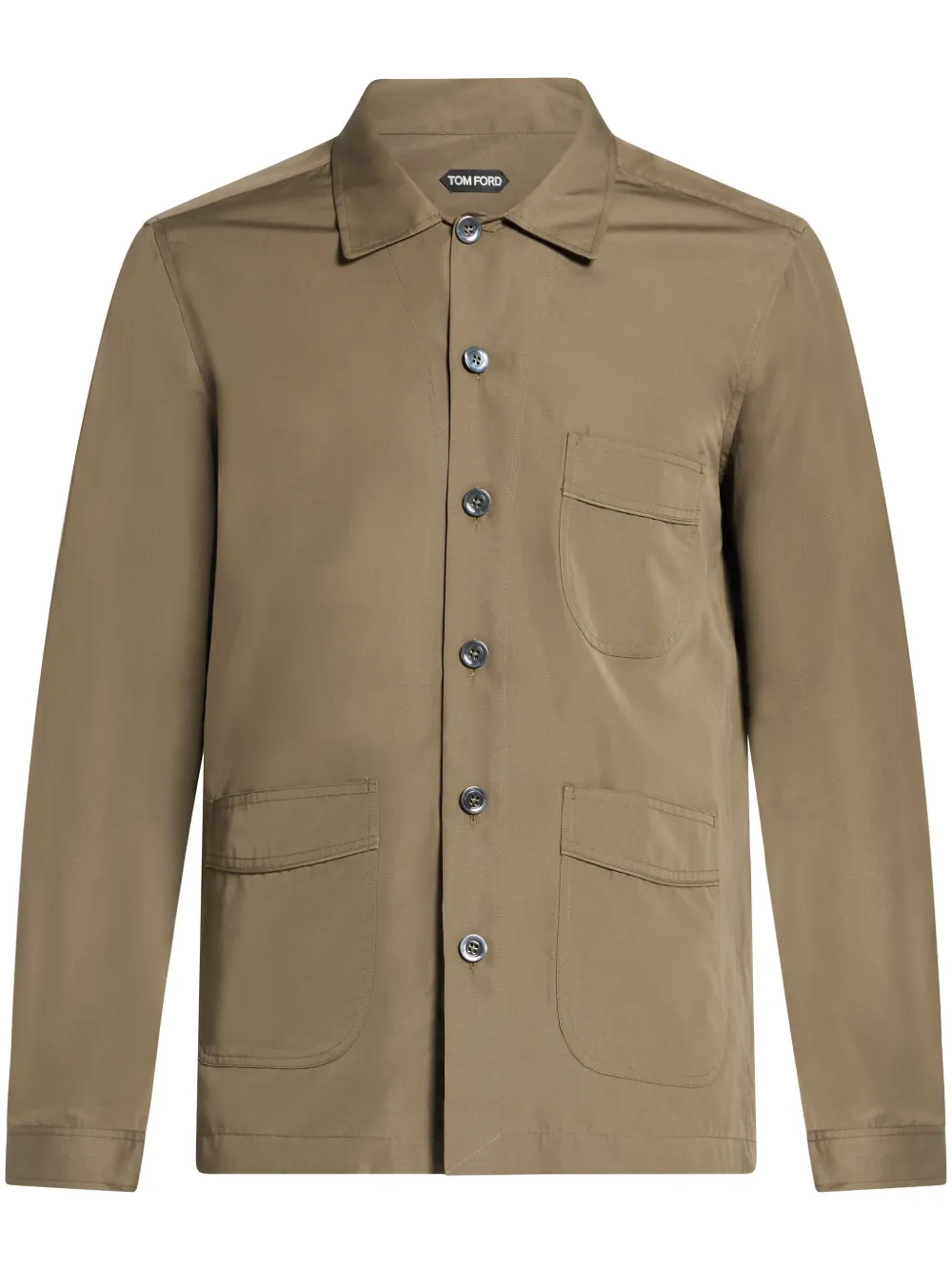 Поплиновая рубашка с длинными рукавами TOM FORD, зеленый 
Поплиновая рубашка с длинными рукавами TOM FORD, зеленый