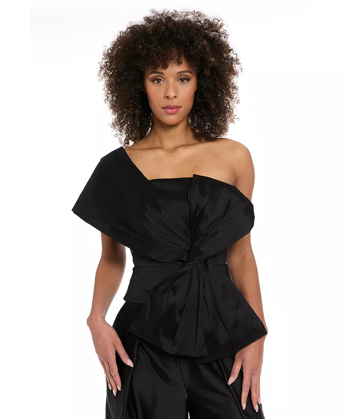 Женская асимметричная блузка с одним плечом и бантом Muse, черный
Женская асимметричная блузка с одним плечом и бантом Muse, черный