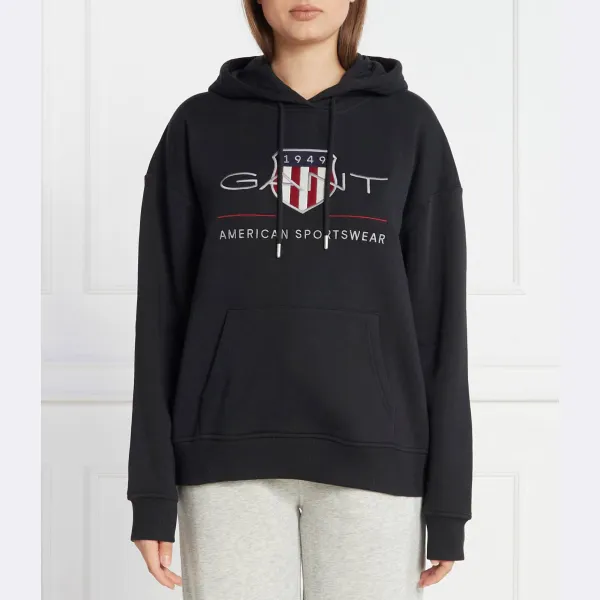 Толстовка обычного кроя Gant, черный 
Толстовка обычного кроя Gant, черный