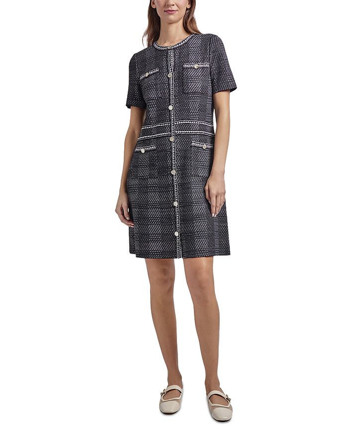 Платье-футляр в клетку с пуговицами спереди Misook, черный
Платье-футляр в клетку с пуговицами спереди Misook, черный