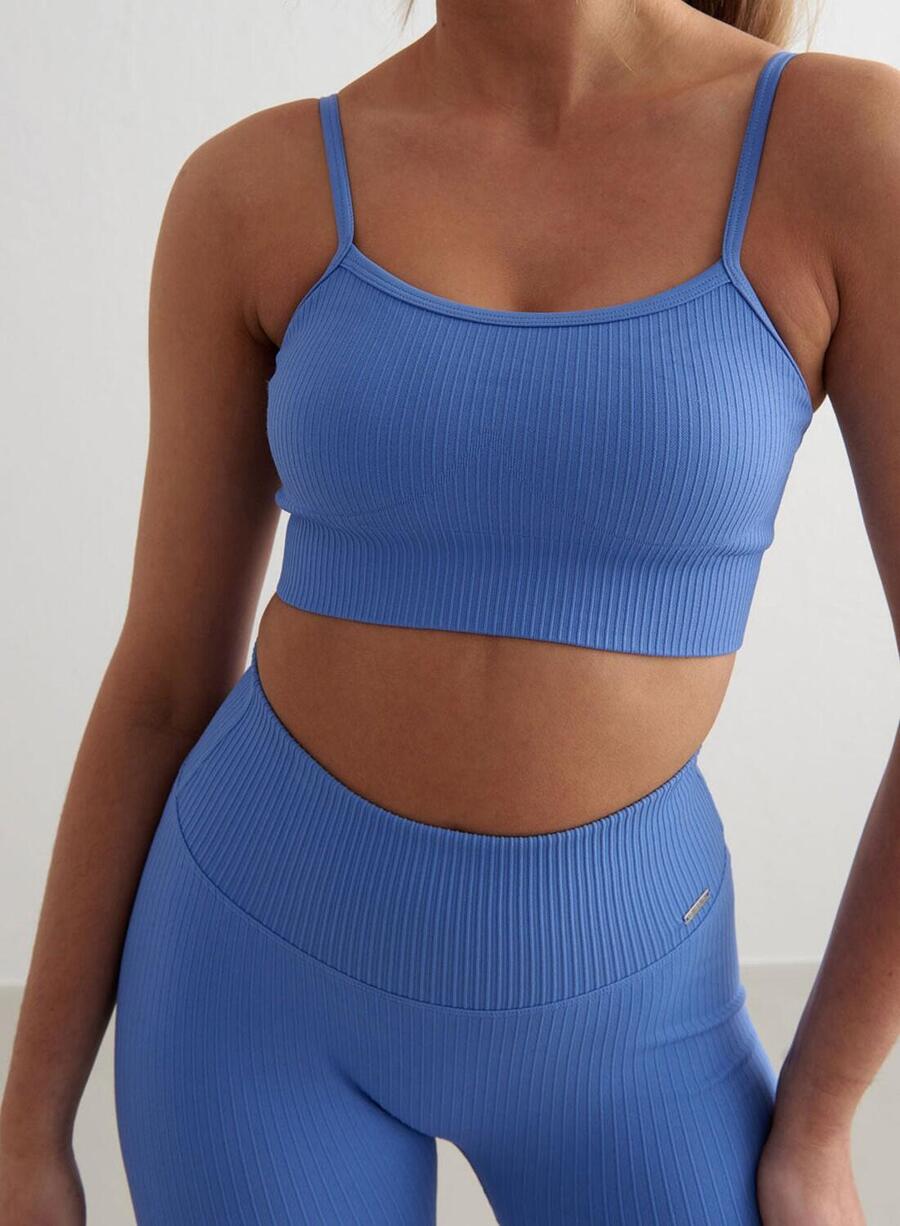 AIM'N Женский спортивный бюстгальтер для йоги с бретелями, бесшовный, в рубчик, синий
AIM'N Женский спортивный бюстгальтер для йоги с бретелями, бесшовный, в рубчик, синий