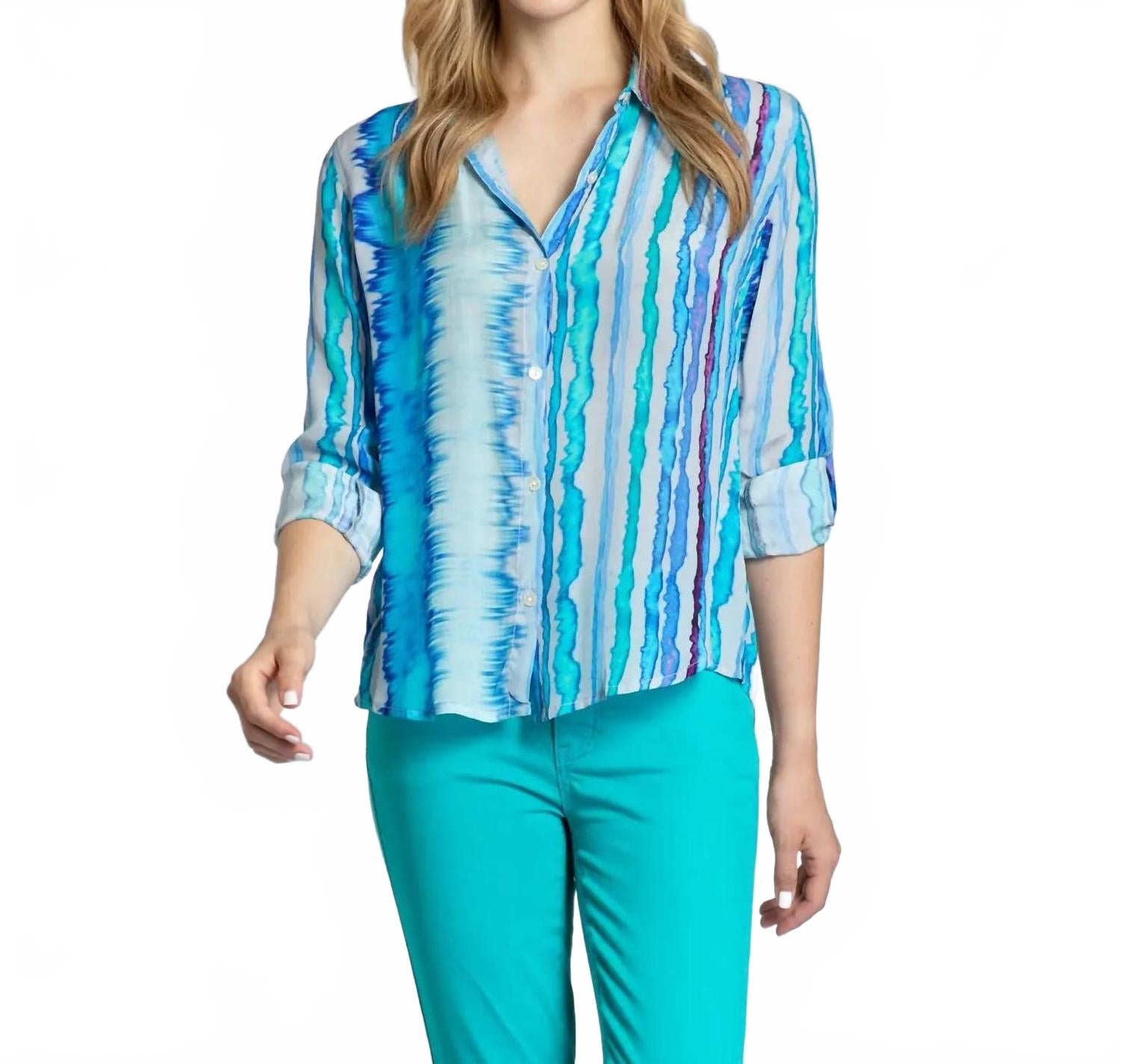 Рубашка с закатанными рукавами в голубую полоску APNY
Рубашка с закатанными рукавами в голубую полоску APNY