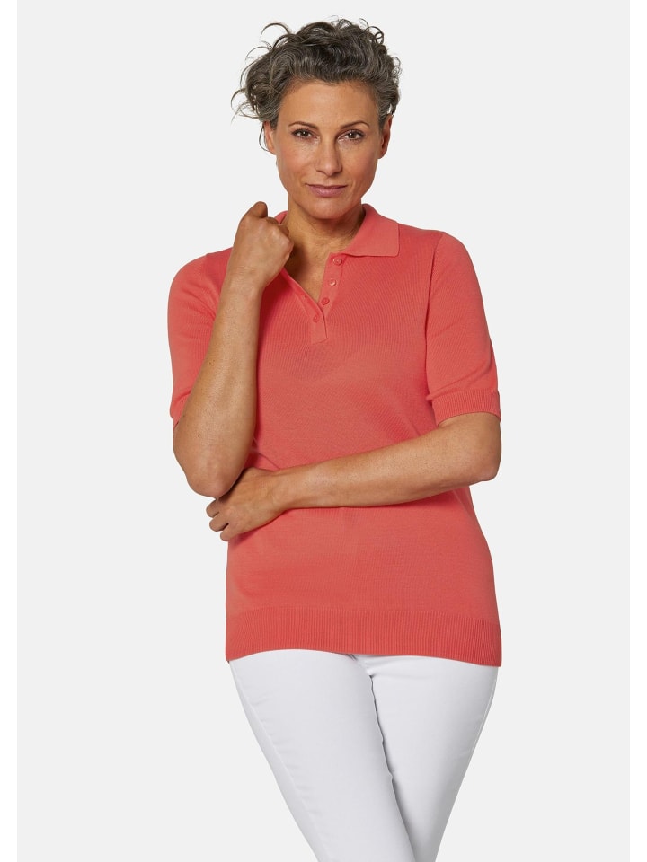 Свитер-поло с короткими рукавами, вязаный свитер с аккуратным воротником кораллового цвета. GOLDNER
Свитер-поло с короткими рукавами, вязаный свитер с аккуратным воротником кораллового цвета. GOLDNER