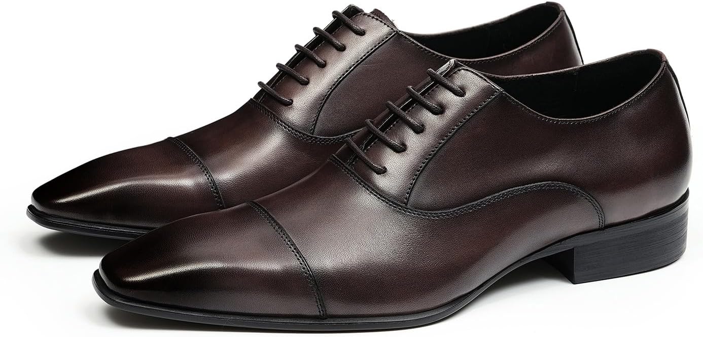 Мужские оксфорды Santimon- классические формальные туфли из натуральной кожи с круглым носком и шнуровкой, для костюма, повседневного ношения, деловых встреч, выпускных, свадьбы и ужинов, с мягкой стелькой и нескользящей подошвой, Coffee
Мужские оксфорды Santimon- классические формальные туфли из натуральной кожи с круглым носком и шнуровкой, для костюма, повседневного ношения, деловых встреч, выпускных, свадьбы и ужинов, с мягкой стелькой и нескользящей подошвой, Coffee