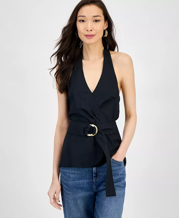 Женский хлопковый топ с запахом и поясом I.N.C. International Concepts, черный
Женский хлопковый топ с запахом и поясом I.N.C. International Concepts, черный