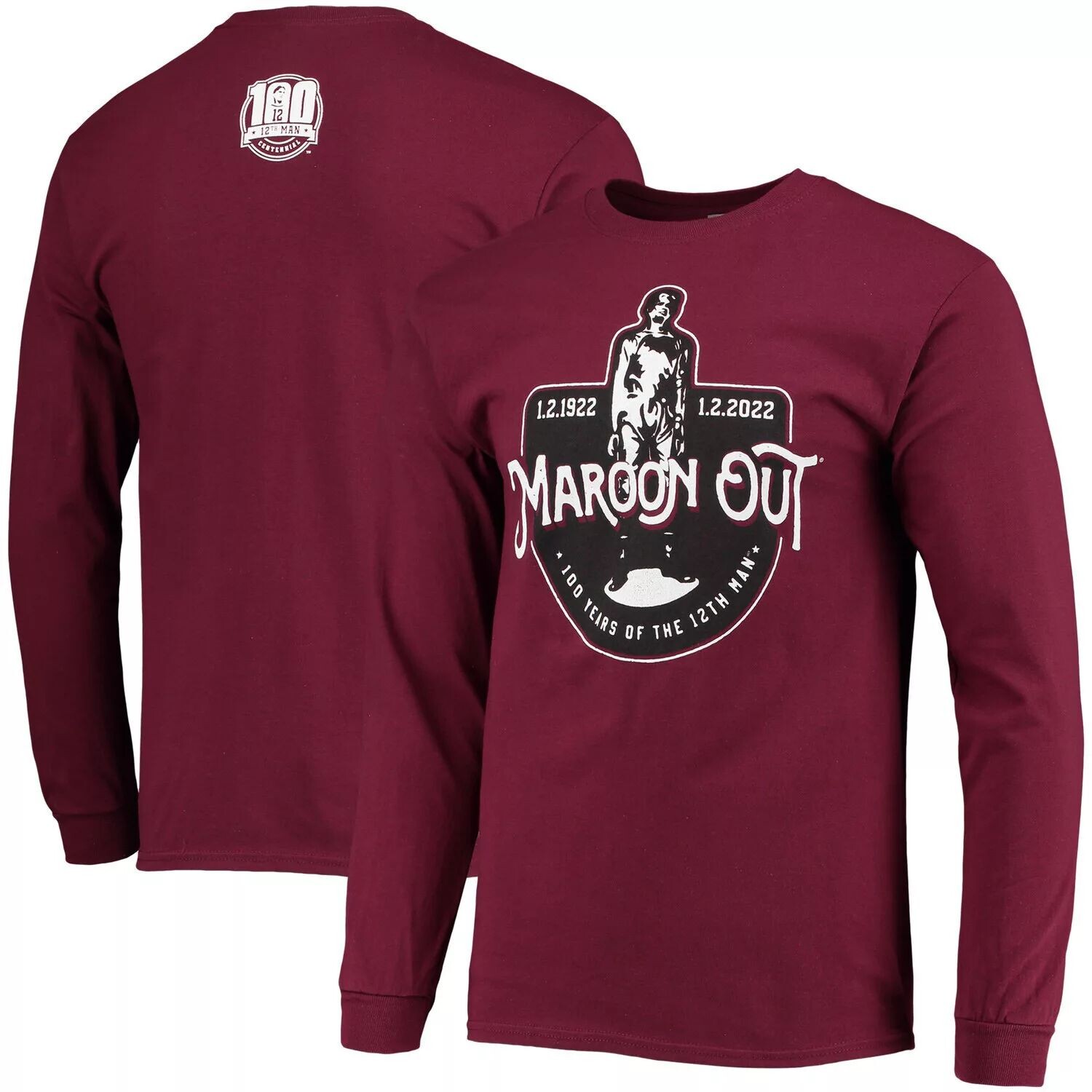 Мужская футболка с длинным рукавом Texas A&M Aggies 2022 Maroon Out 100 Years of the 12th Man
Мужская футболка с длинным рукавом Texas A&M Aggies 2022 Maroon Out 100 Years of the 12th Man