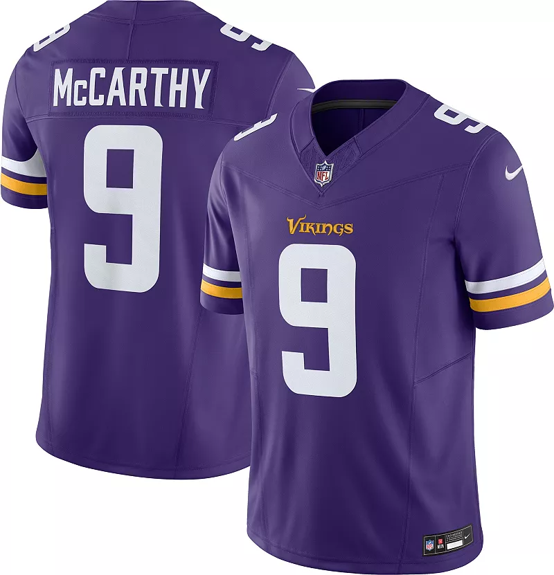 Мужские кроссовки Nike Minnesota Vikings J.J. McCarthy #9 Vapor F.U.S.E. Ограниченная фиолетовая майка
Мужские кроссовки Nike Minnesota Vikings J.J. McCarthy #9 Vapor F.U.S.E. Ограниченная фиолетовая майка