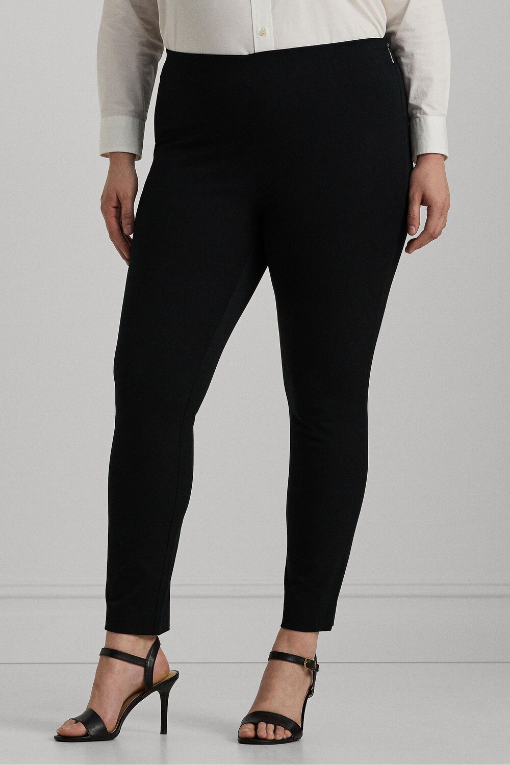 Брюки обтягивающие из эластичного хлопка Curve Lauren Ralph Lauren, черный 
Брюки обтягивающие из эластичного хлопка Curve Lauren Ralph Lauren, черный