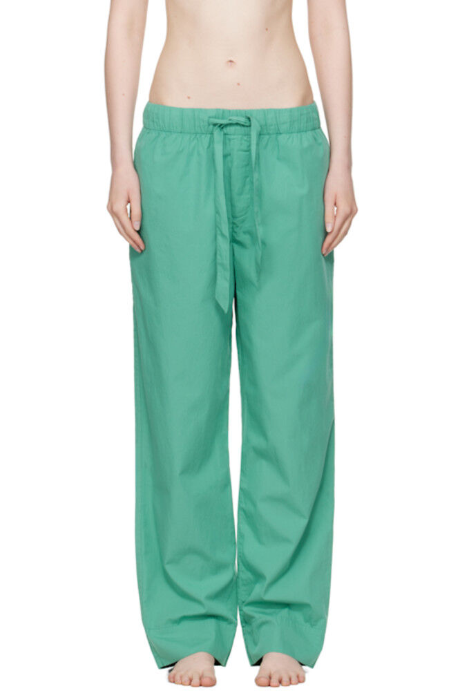 Пижамные штаны из зеленого поплина Tekla
Пижамные штаны из зеленого поплина Tekla