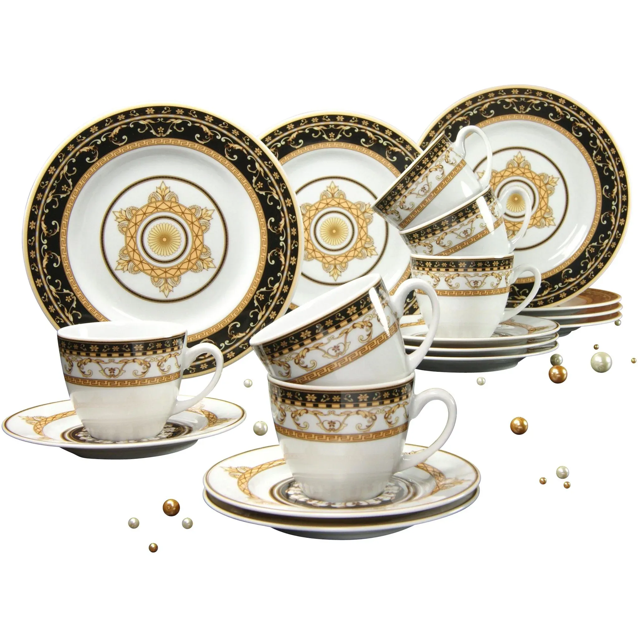 Кофейный сервиз CreaTable «Набор посуды Majestosa» (набор, 18 предметов, кофейная посуда на 6 персон), сервиз, черный декор, 18 предметов, на 6 персон
Кофейный сервиз CreaTable «Набор посуды Majestosa» (набор, 18 предметов, кофейная посуда на 6 персон), сервиз, черный декор, 18 предметов, на 6 персон
