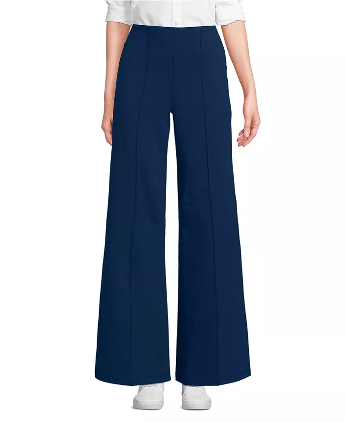 Женские брюки-палаццо Starfish с высокой талией Lands' End, синий 
Женские брюки-палаццо Starfish с высокой талией Lands' End, синий