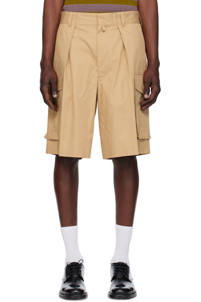 Бежевые плиссированные шорты-карго Dries Van Noten
Бежевые плиссированные шорты-карго Dries Van Noten