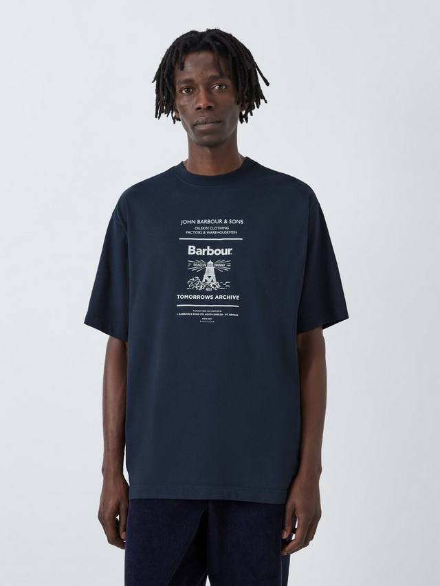 Дугообразная хлопчатобумажная футболка Barbour, темно-синий
Дугообразная хлопчатобумажная футболка Barbour, темно-синий