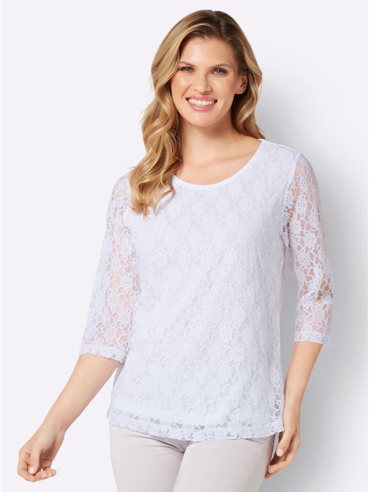 Кружевная рубашка белого цвета Sieh an!
Кружевная рубашка белого цвета Sieh an!