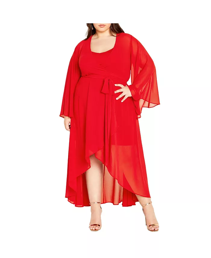 Платье Fleetwood больших размеров CITY CHIC, красный 
Платье Fleetwood больших размеров CITY CHIC, красный