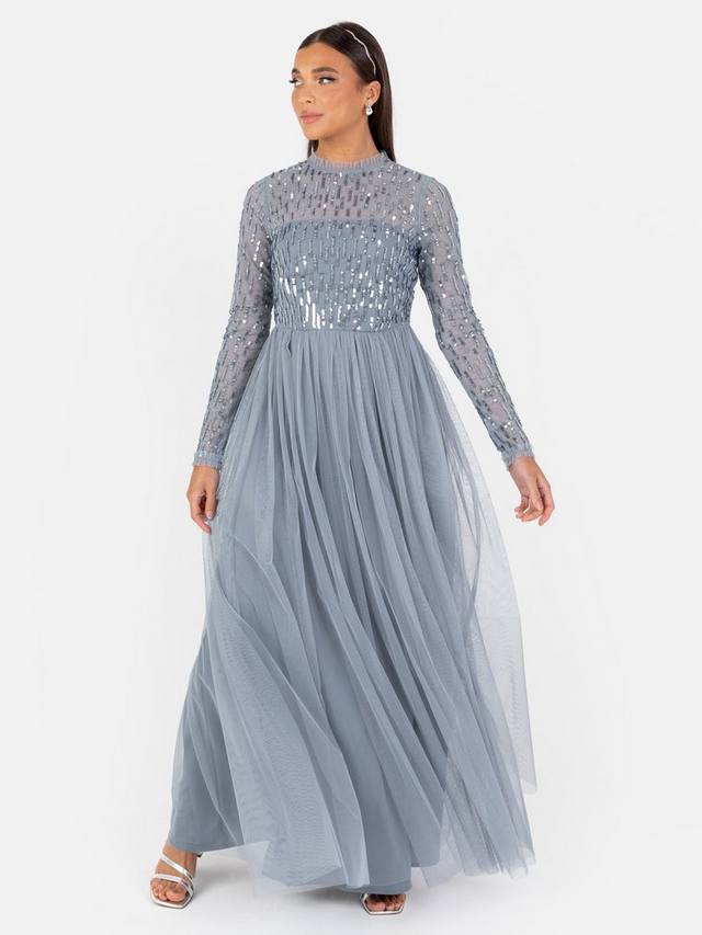 Макси-платье с линейным орнаментом и высоким вырезом Maya Deluxe, цвет Dusty Blue
Макси-платье с линейным орнаментом и высоким вырезом Maya Deluxe, цвет Dusty Blue