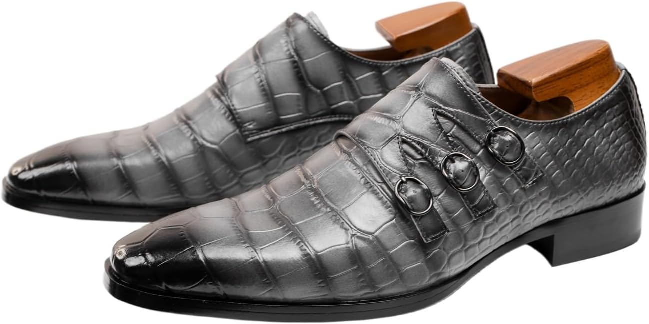 Мужские туфли оксфорды из натуральной кожи с текстурой и металлическими пряжками, удобные лоферы с заостренным носком, подходящие для бизнеса, свадеб и офиса Negyanme, серый
Мужские туфли оксфорды из натуральной кожи с текстурой и металлическими пряжками, удобные лоферы с заостренным носком, подходящие для бизнеса, свадеб и офиса Negyanme, серый