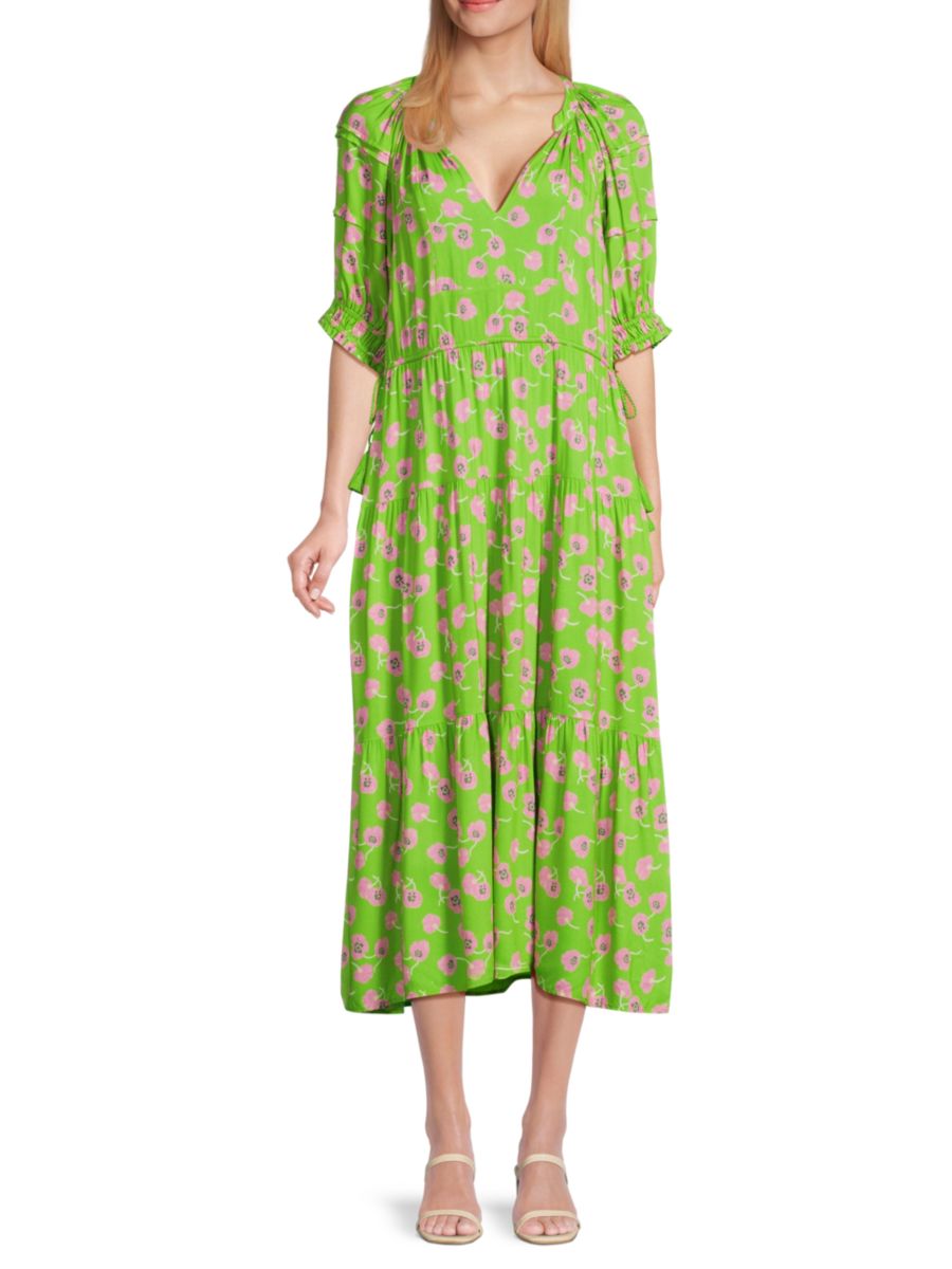 Платье миди с цветочным принтом и завязками по бокам Area Stars, цвет Pink Green
Платье миди с цветочным принтом и завязками по бокам Area Stars, цвет Pink Green