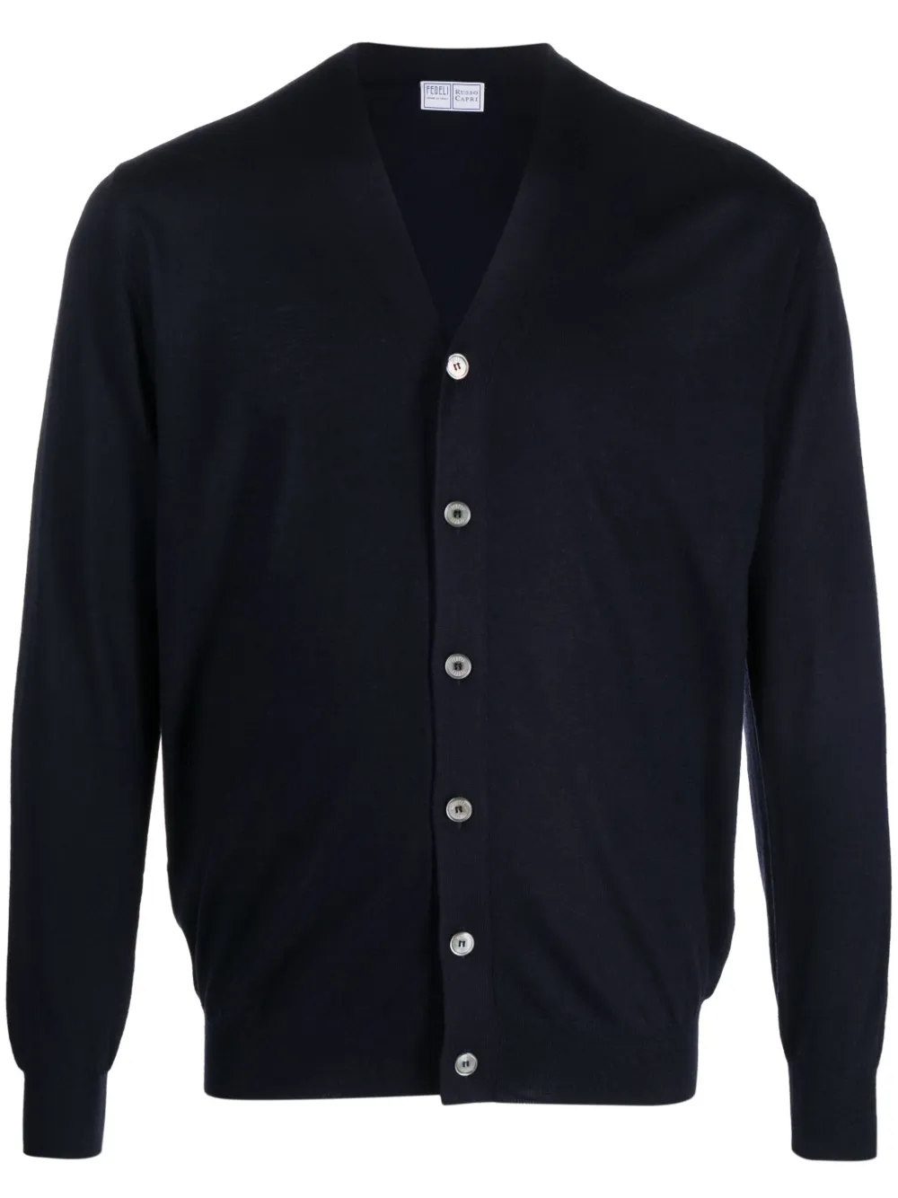 Кардиган из вирджинской шерсти с V-образным вырезом Fedeli, синий
Кардиган из вирджинской шерсти с V-образным вырезом Fedeli, синий