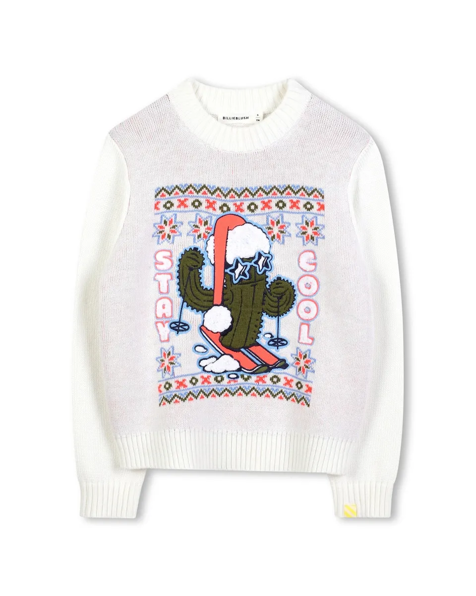 Детский свитер с круглым вырезом и принтом спереди Billieblush, пастельно-розовый
Детский свитер с круглым вырезом и принтом спереди Billieblush, пастельно-розовый