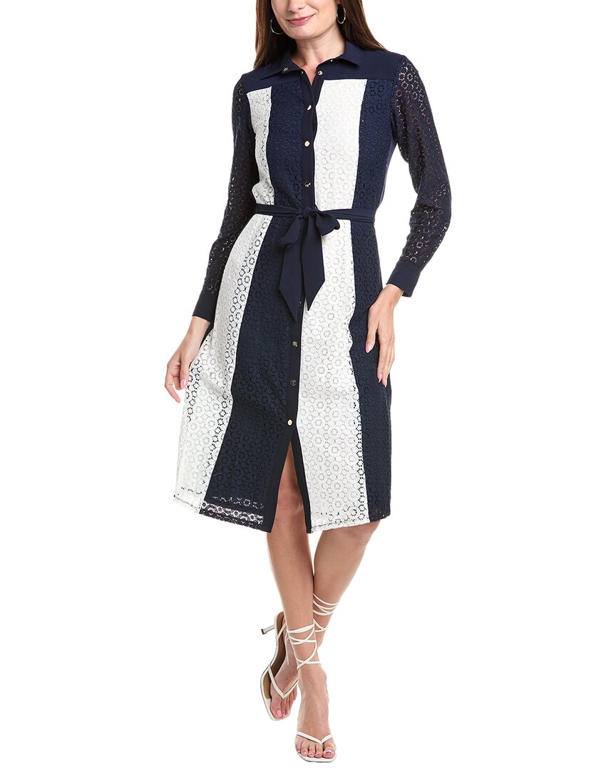 T Tahari Кружевное платье-рубашка, синий
T Tahari Кружевное платье-рубашка, синий