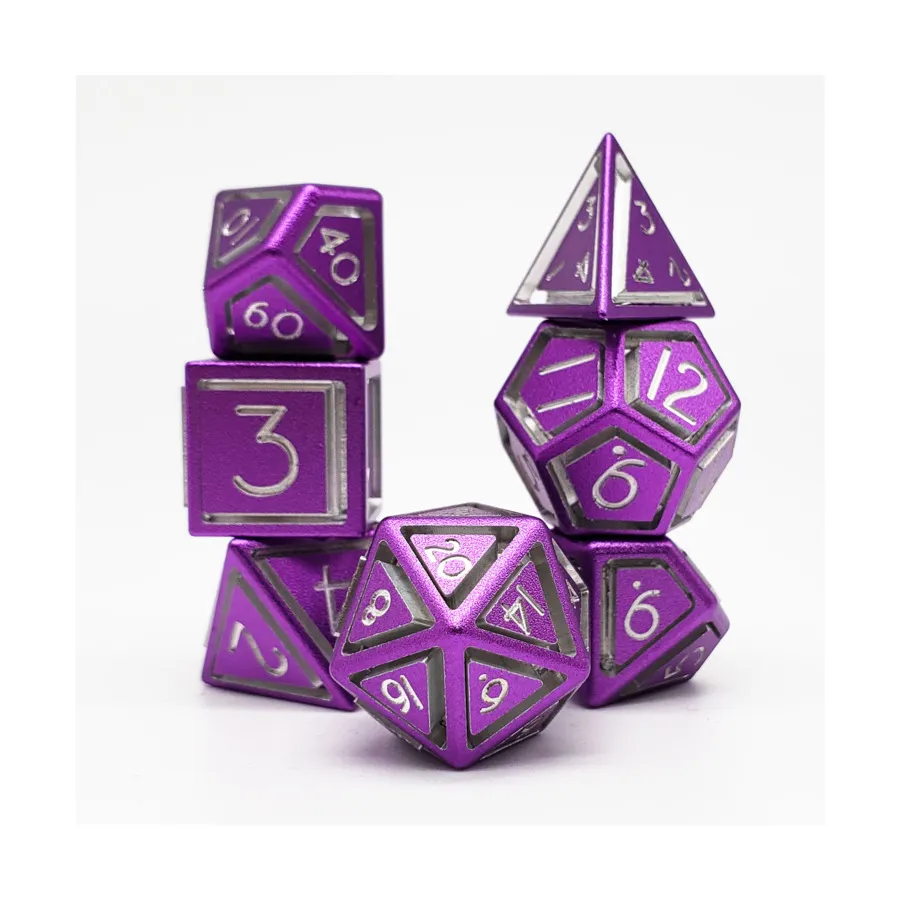 Полиэтиленовый комплект с одинарной клеткой — фиолетовый (7), Aluminium Caged Dice
Полиэтиленовый комплект с одинарной клеткой — фиолетовый (7), Aluminium Caged Dice