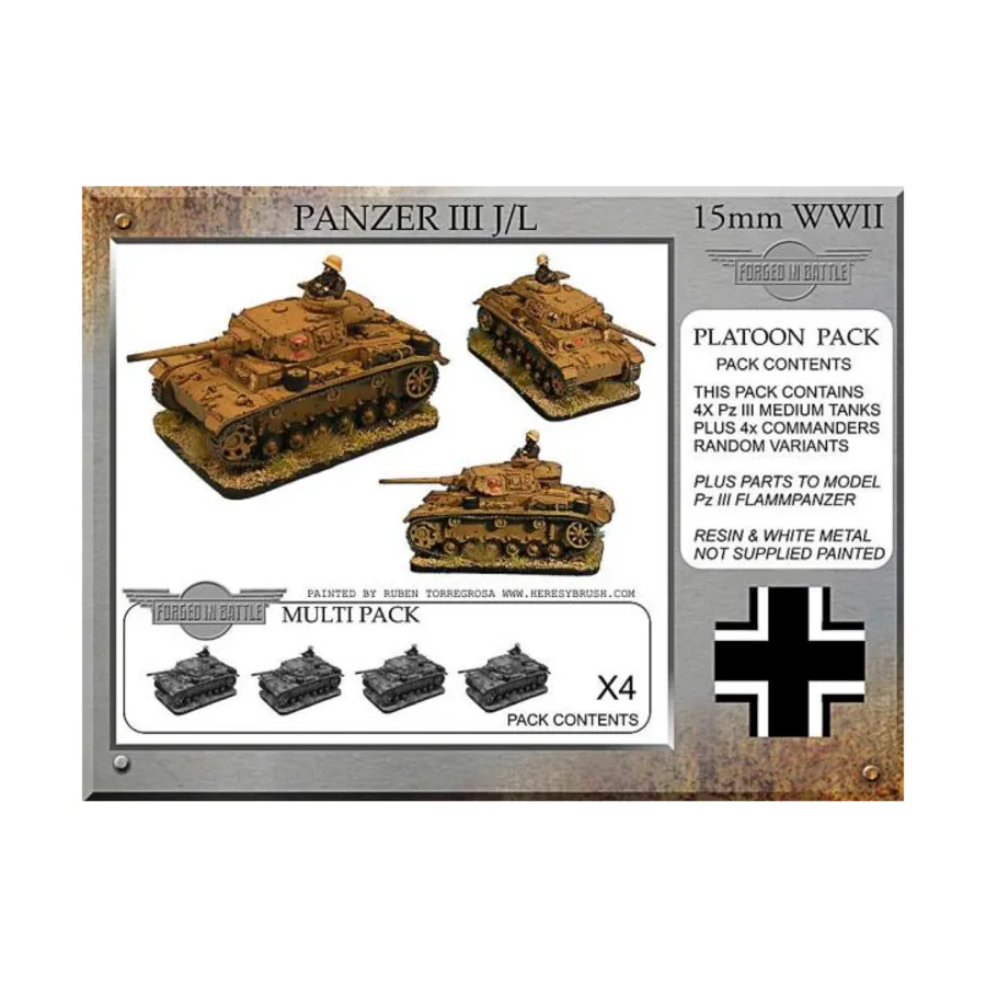 Pz.Kpfw.IIIJ/L (4), WWII Miniatures - German Vehicles (15mm)
Pz.Kpfw.IIIJ/L (4), WWII Miniatures - German Vehicles (15mm)