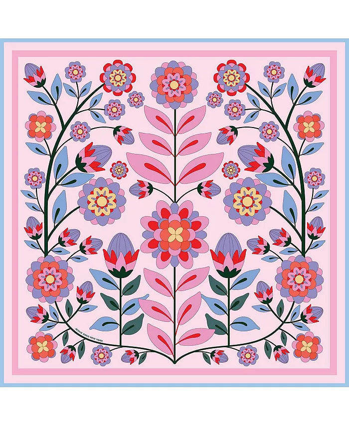 Двусторонний шерстяной шелковый шарф Pink Garden Jessie Zhao New York, розовый 
Двусторонний шерстяной шелковый шарф Pink Garden Jessie Zhao New York, розовый