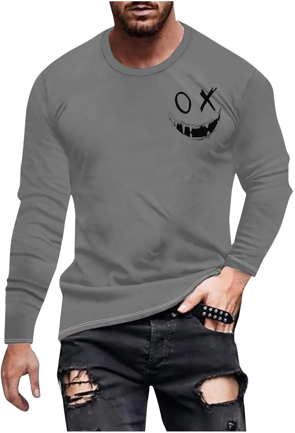 Мужская футболка с длинным рукавом и принтом Slim Fit
Мужская футболка с длинным рукавом и принтом Slim Fit