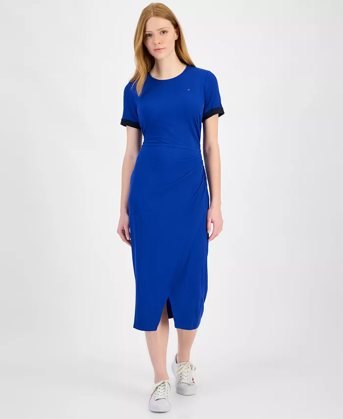 Женское ребристое платье миди с запахом Tommy Hilfiger, синий
Женское ребристое платье миди с запахом Tommy Hilfiger, синий