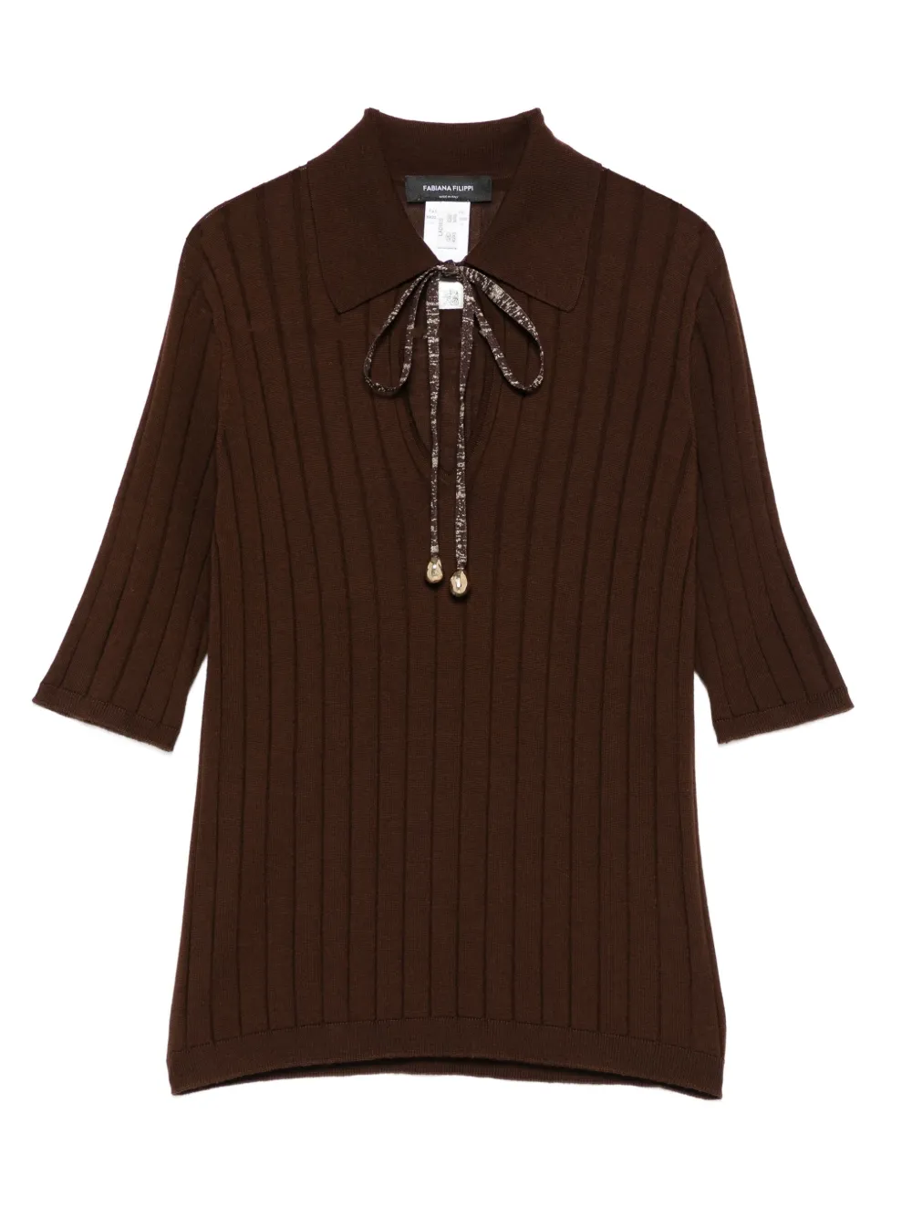 Топ в рубчик с завязками Fabiana Filippi, коричневый
Топ в рубчик с завязками Fabiana Filippi, коричневый