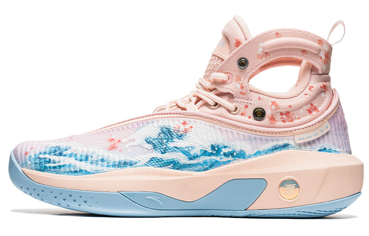 Баскетбольные кроссовки KT8 мужские высокие синие/розовые Anta 
Баскетбольные кроссовки KT8 мужские высокие синие/розовые Anta