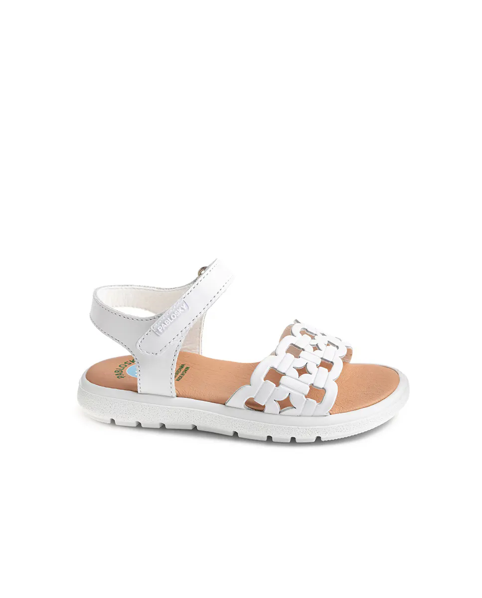 Кожаные босоножки для девочек с клейкой застежкой Pablosky, белый
Кожаные босоножки для девочек с клейкой застежкой Pablosky, белый